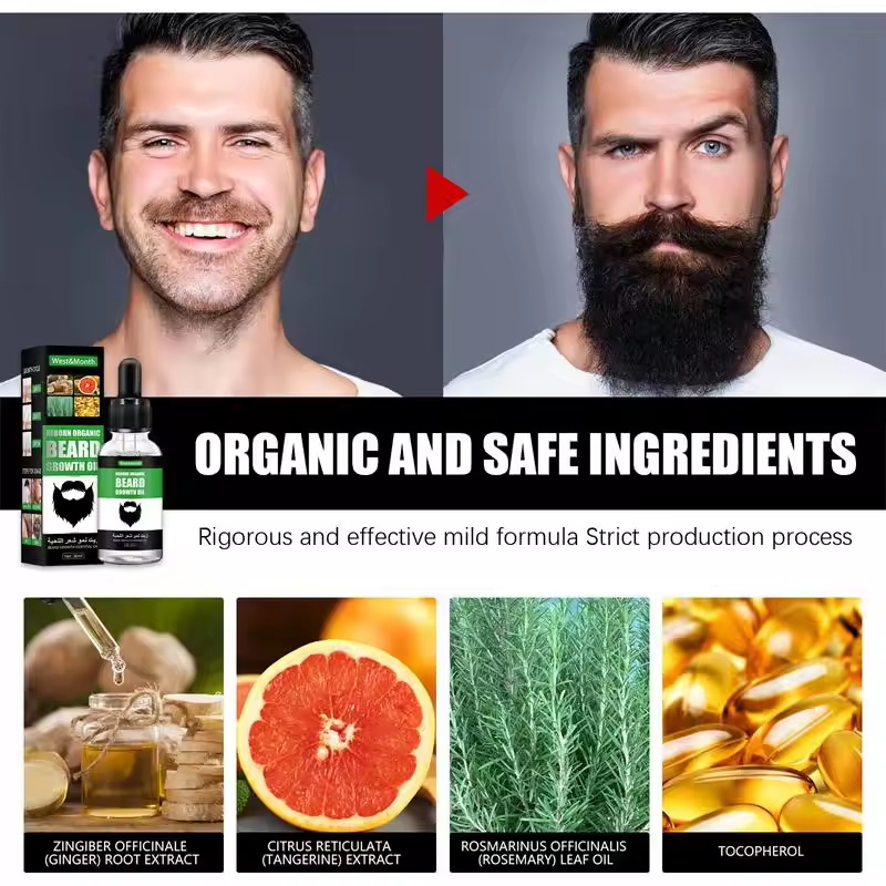 빠른 효과의 천연 성숙 남성 수염 성장 에센스 오일,  - Plant Growth Regulator 리뷰 및 가격