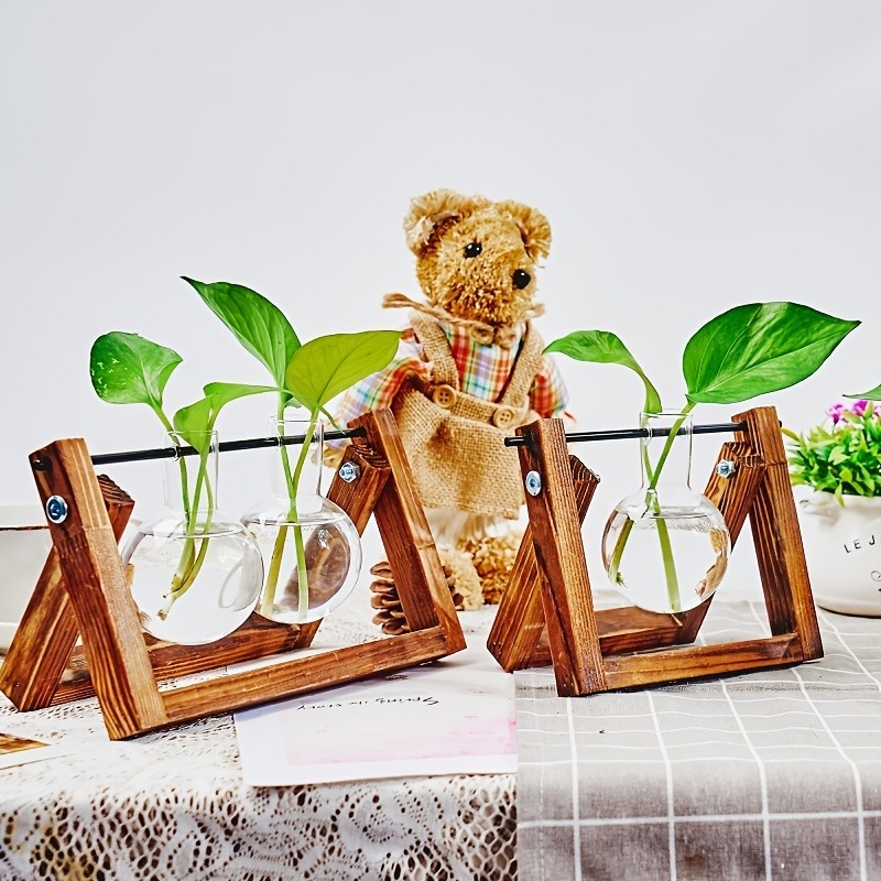 탁상 유리 화분 전파 스테이션, 수경 식물 화병, 나무 - Plant Growth Regulator 리뷰 및 가격
